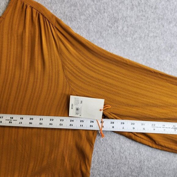 Knox Rose Peasant Top Womens XXL Rust Heritage Tie Ruffle Cuffs Rayon Boho Flowy - Picture 11 of 15